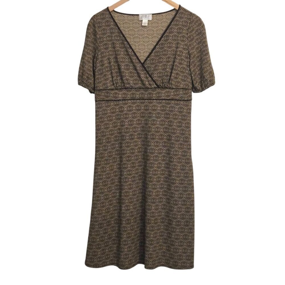 Ann Taylor LOFT Women’s Dress Size 6 Geometric Print Short Sleeve Empire Waist